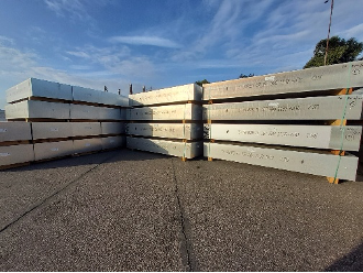 Aluminium slabs arranged for physical stock inspection