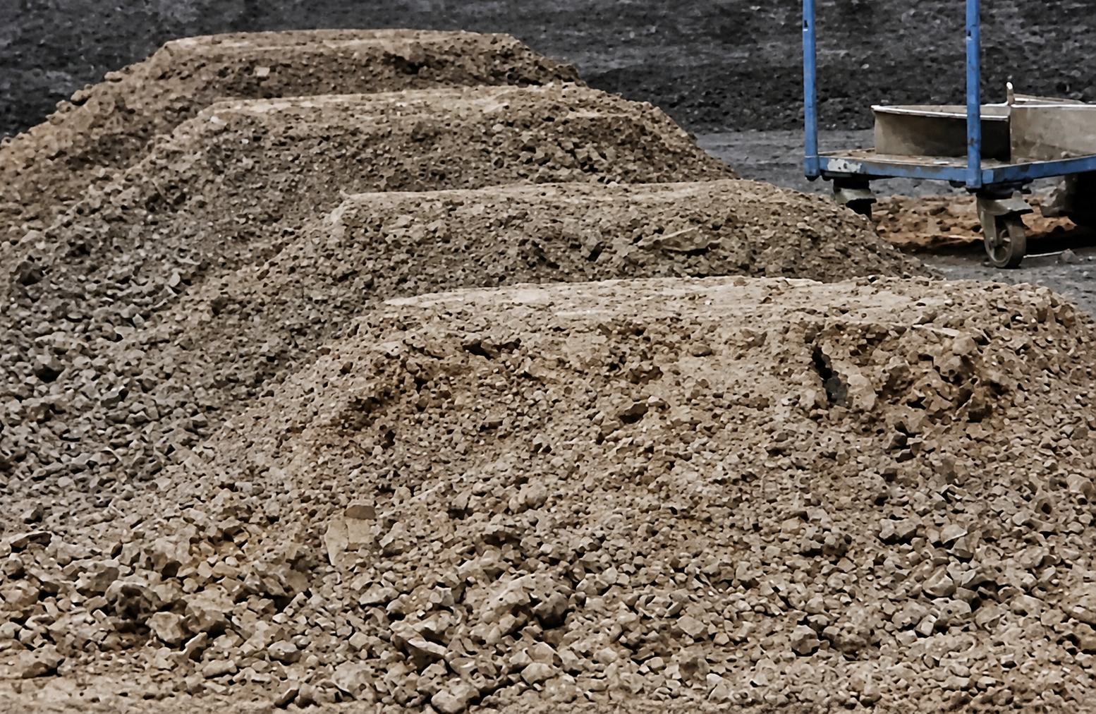 Material piles prepared for Weighing, Sampling and Moisture Determination supervision